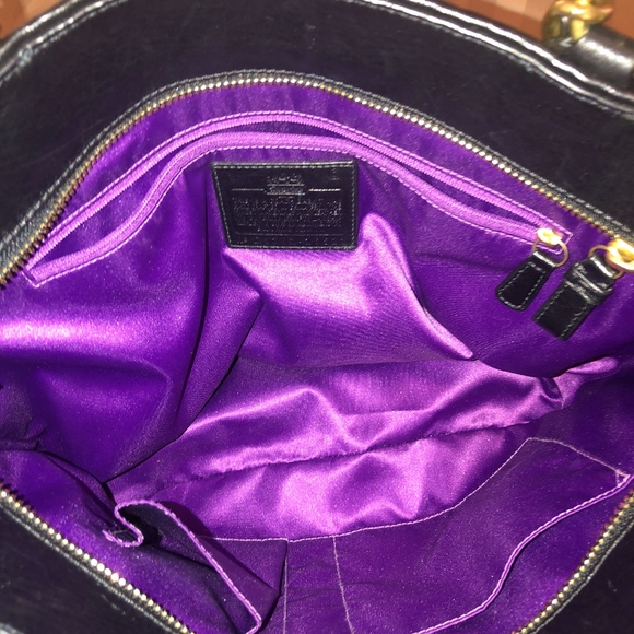 COACH Madison Gathered Leather Blk/Gold Tote 20522 - Picture 4 of 6